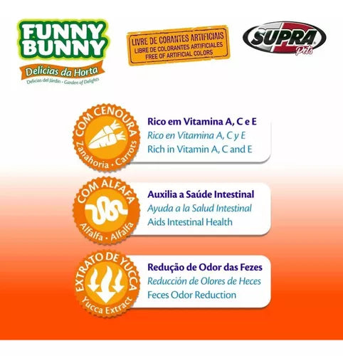 Ração Roedores Funny Bunny - 500g | Delicias Da Horta