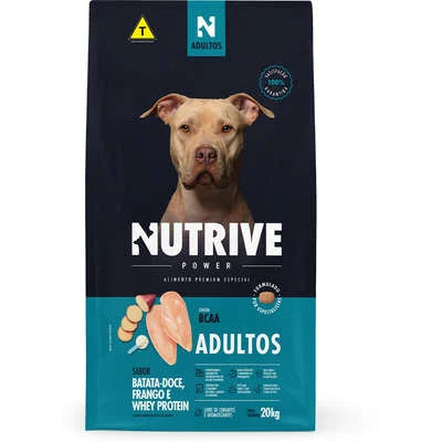 Ração Nutrive PowerFull - 15kg e 20kg | Sabor batata doce, frango e whey
