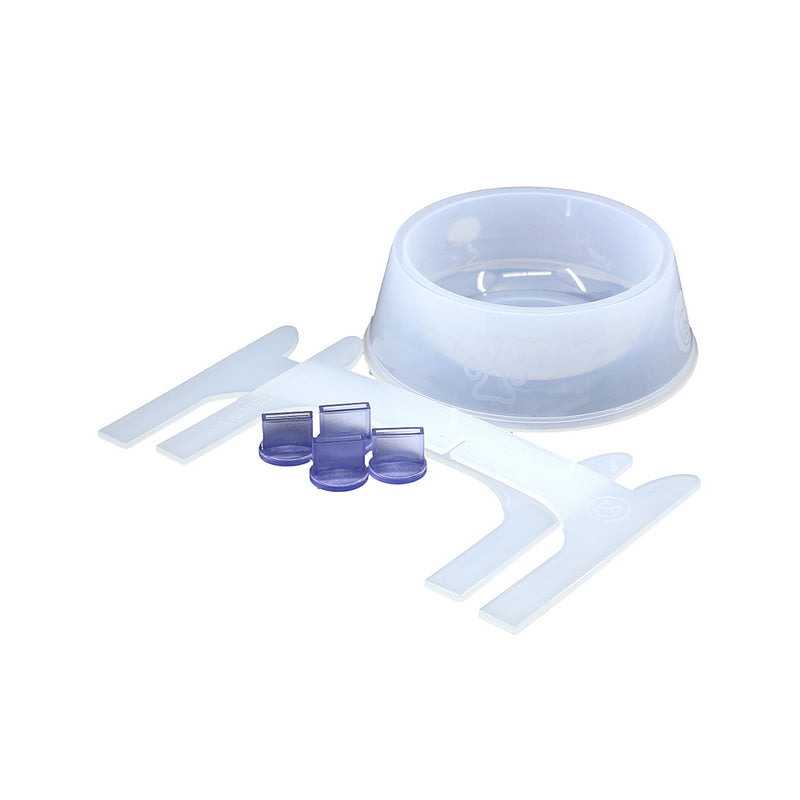 Comedouro Lilopety com Suporte - Tamanho M | Branco, Preto e Rosa