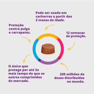 Antipulgas e Carrapatos Bravecto - 250mg | 4.5 a 10kg