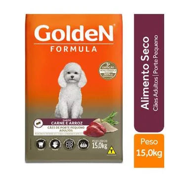Ração Golden Formula Cães Adultos Porte Pequeno - 15kg | Sabor Carne e Arroz