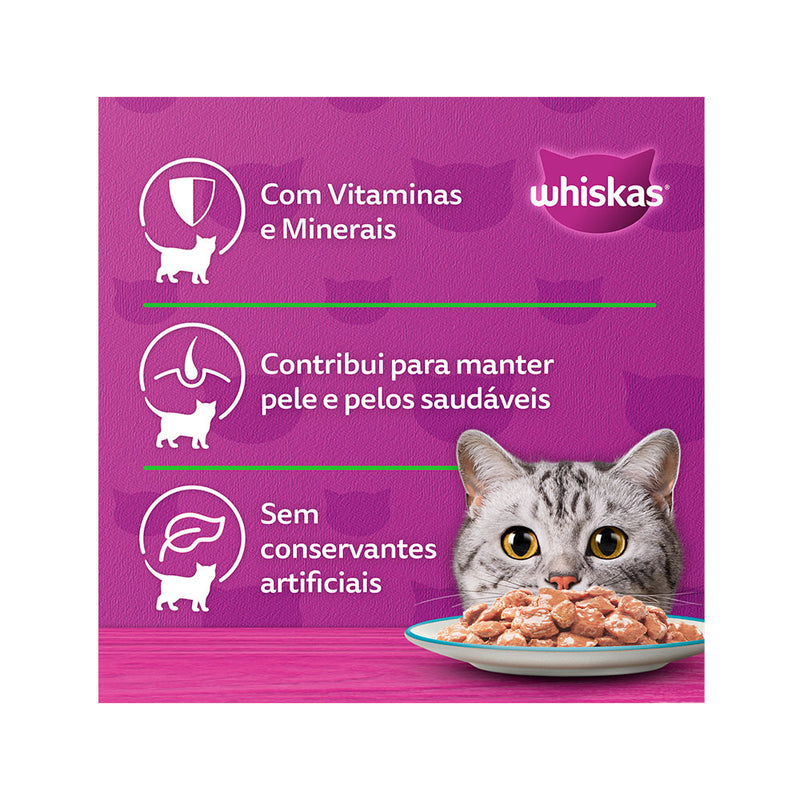 Ração Úmida Whiskas Lata Gatos Adultos - 290g | Sabor Carne
