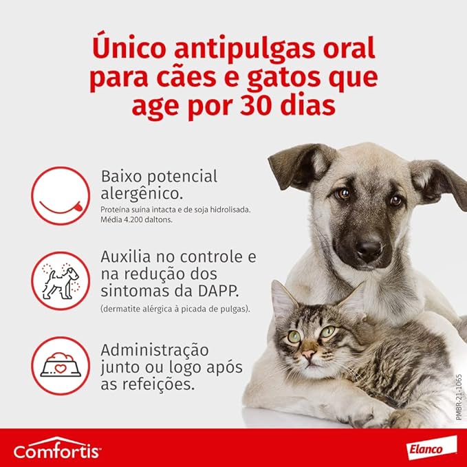 Antipulgas Comfortis  Elanco - 140 mg | Cães de 9 a 18Kg e Gatos de 5,4 a 11Kg