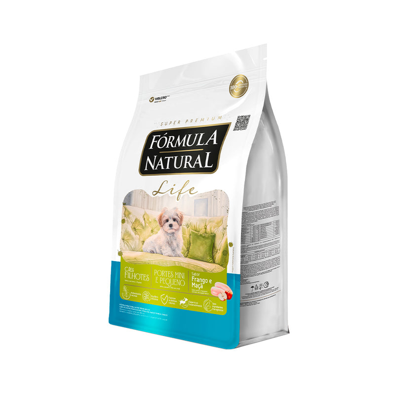 Ração Fórmula Natural Life Filhotes Porte Mini e Pequeno - 1 Kg | Sabor Frango e maça