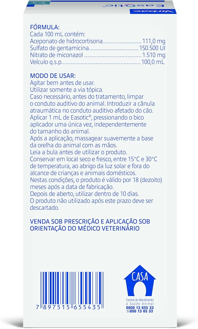 EasOtic para Cães 10 ml | Suspensão Otológica