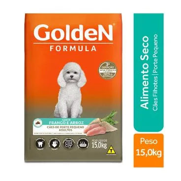 Ração Golden Formula Cães Adultos Porte Pequeno - 15kg | Sabor Frango e Arroz