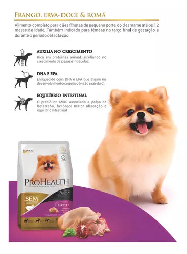 Ração Pro Health Raças Pequenas Filhote 2.5kg | Sabor Frango, Erva-doce & Romã