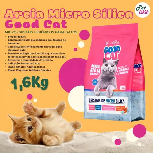 Granulado Good Cat Cristais Micro Sílica - 1.6kg | Areia para gatos