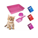 Kit Caixa de Areia Bandeja Higiênica 3 Peças Rosa | FuracaoPet