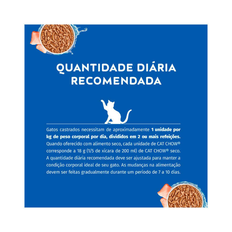 Ração Úmida Cat Chow Gatos Castrado | Sabor Peixe 85g