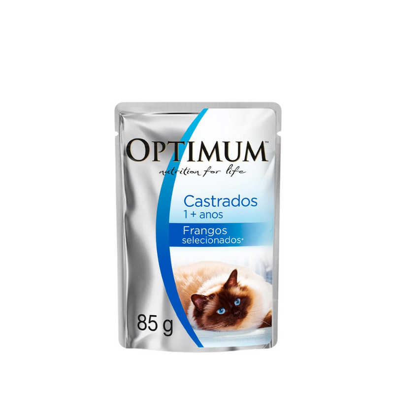 Ração Umida Optimum Sachê Gatos Castrados | Sabor Frango 85g