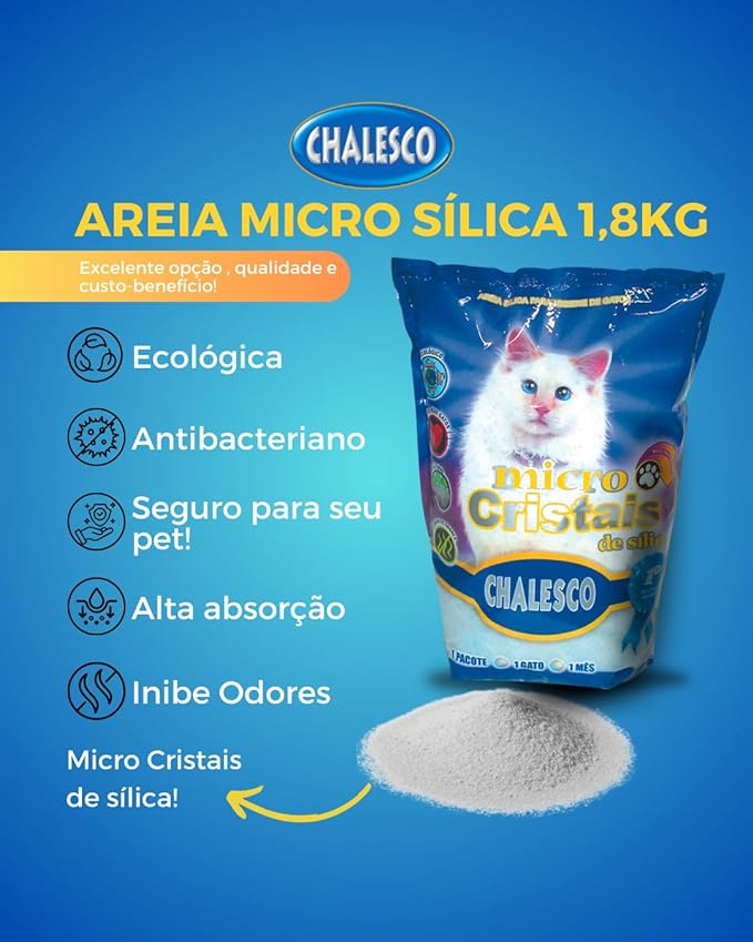 Granulado Chalesco MicroCristais - 1.8Kg | Areia Gatos