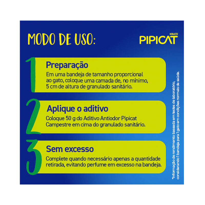 Granulado Pipicat Aditivo Anti Odor Campestre | 500g Areia Gatos