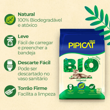 Granulado Pipicat Biodegradável - 1.8kg | Areia Gatos
