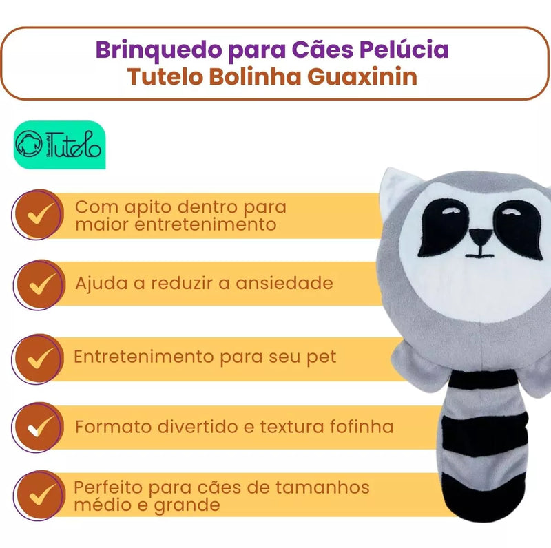 Brinquedo Pelúcia Mordedor Pet - Tutelo Guaxinim