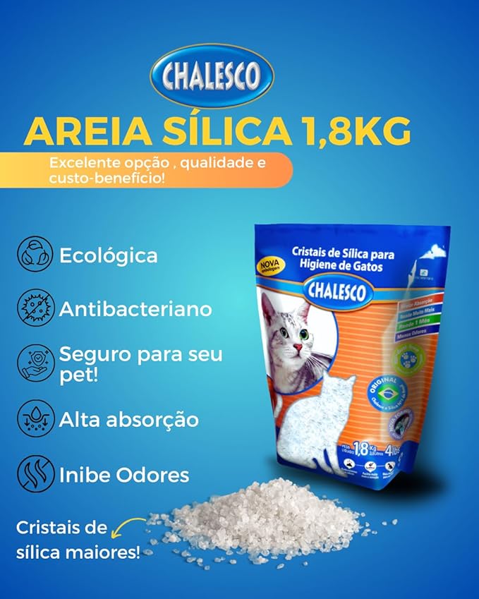 Granulado Chalesco Cristais - 1.8Kg | Areia Gatos