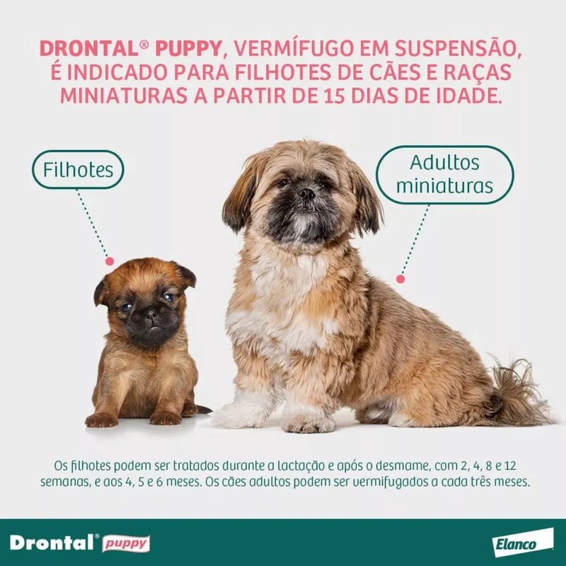 Vermífugo Drontal Puppy Para Filhotes Frasco - 20ml Elanco