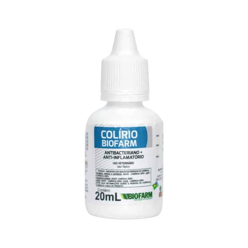 Colirio Biofarm Infecções Oculares Uso Veterinário 20ml