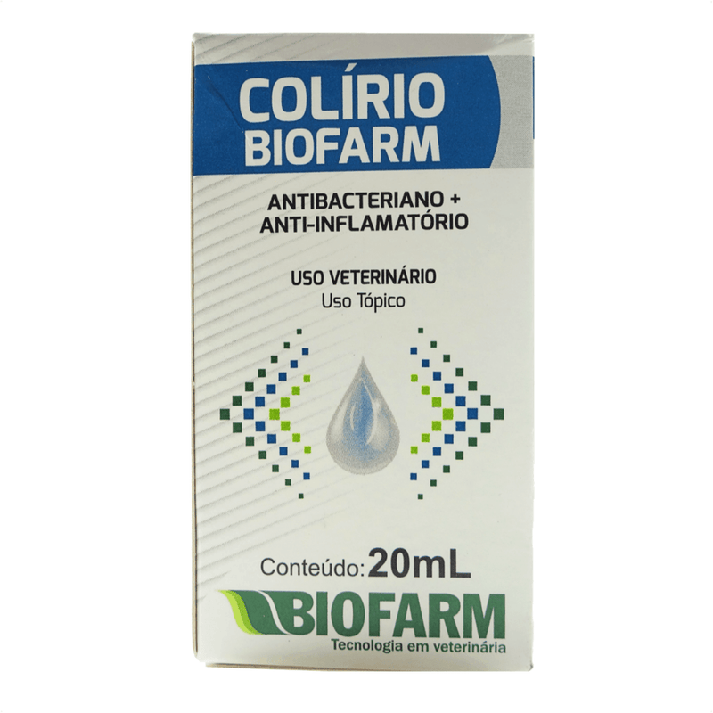 Colirio Biofarm Infecções Oculares Uso Veterinário 20ml