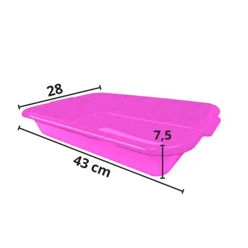 Kit Caixa de Areia Bandeja Higiênica 3 Peças Rosa | FuracaoPet