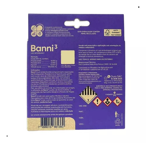 Banni3 Para Gatos Filhotes E Adultos | 2,6kg Até 7,5 Kg