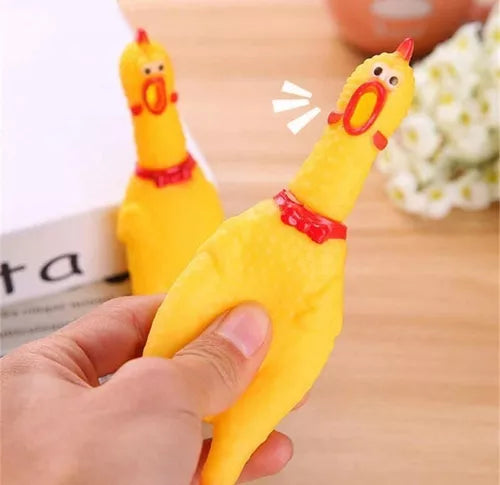 Frango Galinha Borracha Para Morder Brinquedo - 30cm | Cães Pet