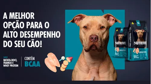 Ração Nutrive PowerFull - 15kg e 20kg | Sabor batata doce, frango e whey