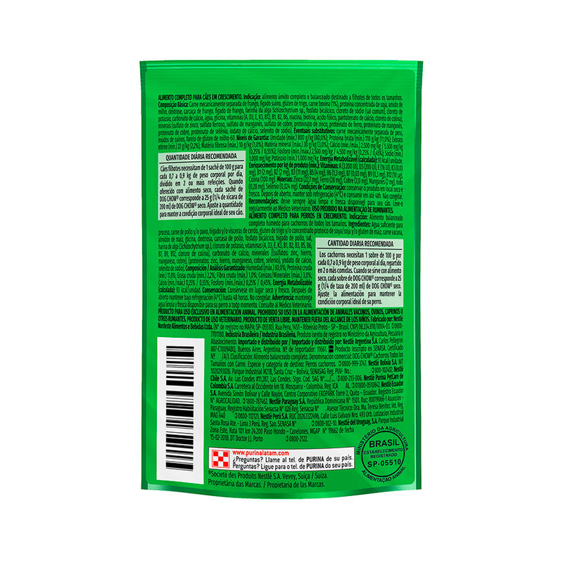 Ração Úmida Dog Chow Filhotes Sachê para cães - 100g | Sabor Frango e Carne