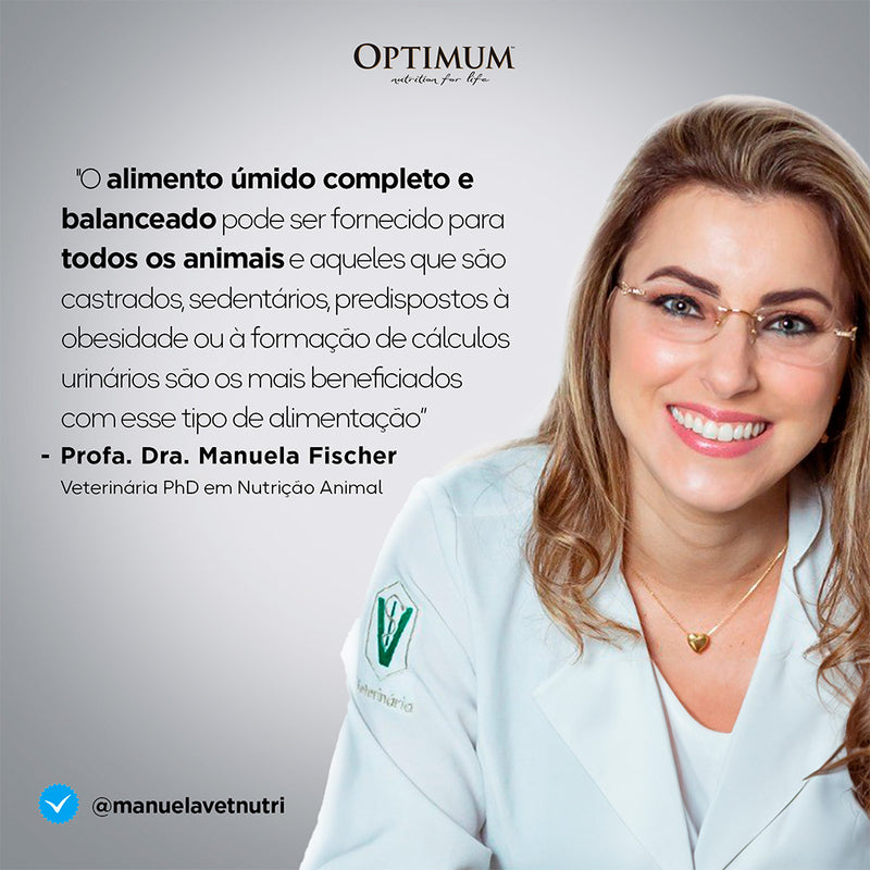 Ração Úmida Optimum Sachê Gatos Castrados | Sabor Salmão e Carne 85g