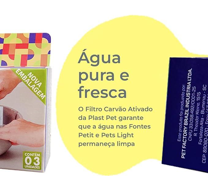 Refil Filtro para bebedouro fonte - PlastPet | 3 unidades