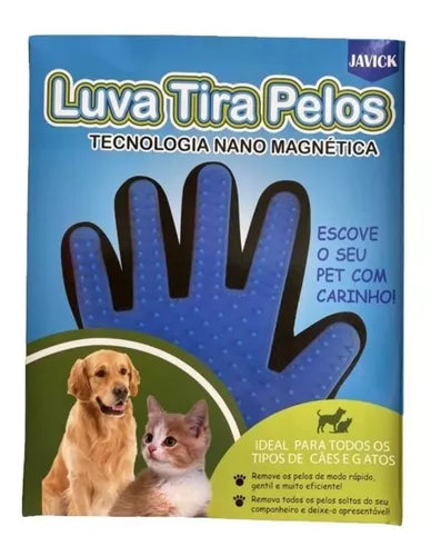 Luva Escova NanoMagnética - Javick | Tira pelos dos cães e gatos