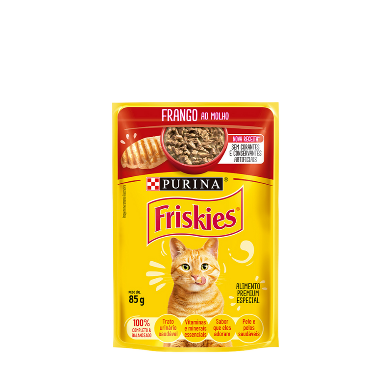 Ração Úmida Friskies Sachê Gatos | Sabor Frango ao Molho 85g