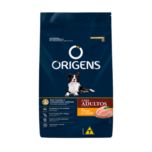 Ração Origens Cães Adultos - 3kg | Sabor Frango e Cereais