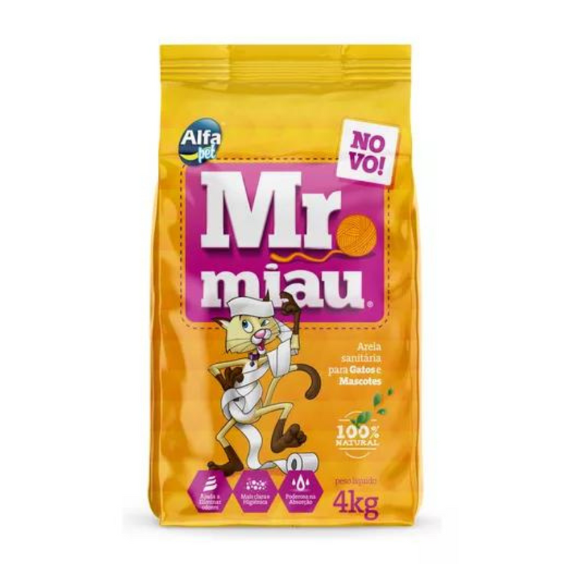 Granulado Mr. Miau - 4.0Kg | Areia Gatos