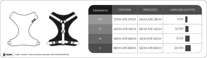 Peitoral Air Tom & Jarry - Tamanho PP | Cães Pequenos FreeFaro